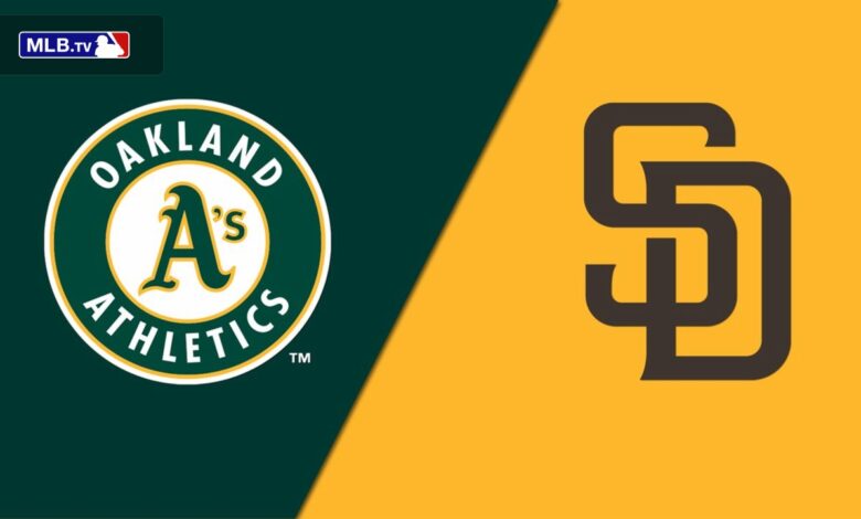 oakland athletics vs padres match player stats​