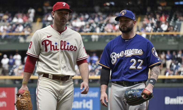 phillies vs milwaukee brewers match player stats​